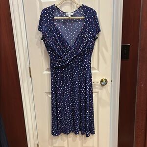 Leota Blue Midi Sundress with Flutter Sleeves